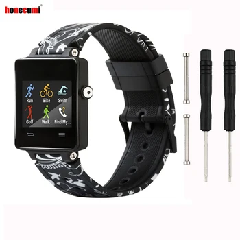 

Honecumi For Garmin Vivoactive 3 Watch Bracelet Silicone Black Fllower Pattern Smart Watch Strap For Garmin Vivoactive3 Bracelet
