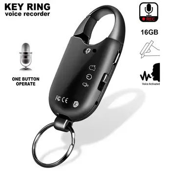 

Mini 16GB USB Voice Activated Keychain Recorder Digital Audio Voice Recorder MP3 15 Hours Continuous Recording Support Playback