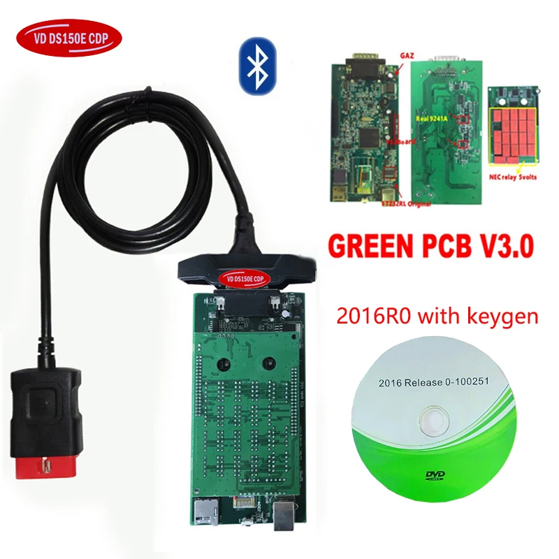 

2020 new vci tcs obd obd2 scanner V3.0 relays 2016.00 for delphi ds150e cdp bluetooth car diagnostic tool