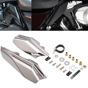 

Motorcycle Accessories Black Chrome Motocross Mid-Frame Air Deflector Heat Shield Fit For Harley Touring Street 2001-2018