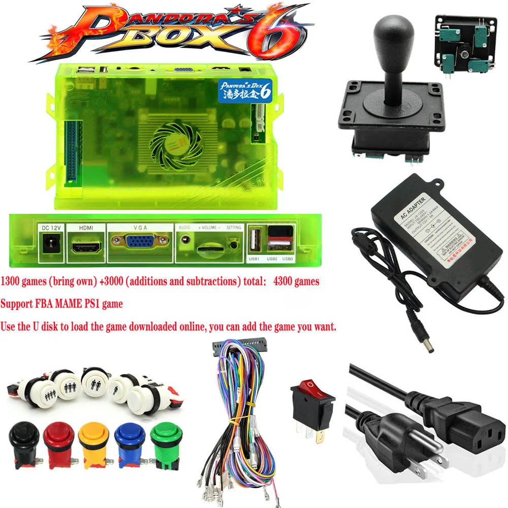 Аркадная игра DIY Набор 3D Pandora 1300 в 1 для игры JAMMA board zippy джойстик | Отзывы и видеообзор