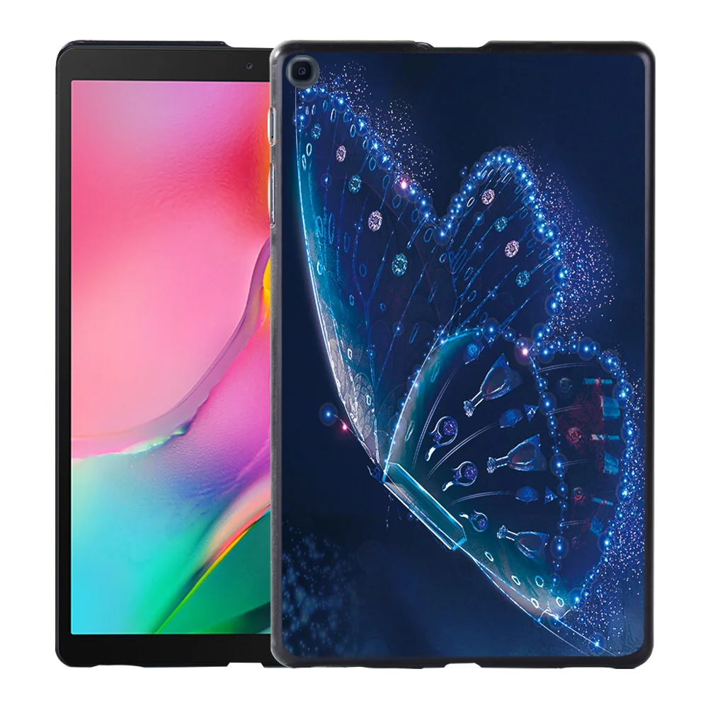 Durable Slim Hard Shell Case Cover for Samsung Galaxy Tab A 8.0 (2019) T290 T295 Butterfly Pattern Tablet Shell Case+Free Stylus