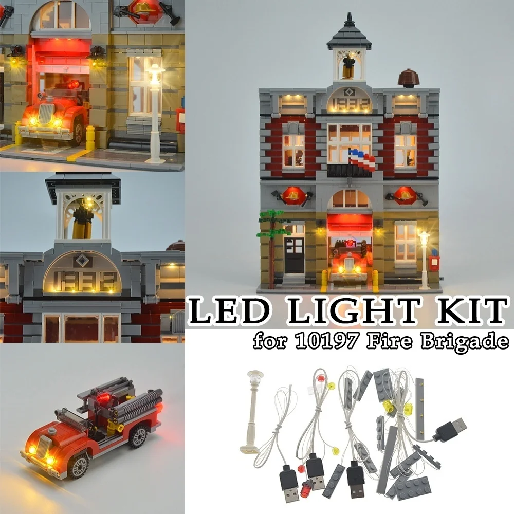 LED Light Kit for 10197 Fire Brigade Decoration Moc Building Blocks Toys Bricks Decorative Lights USB Interface | Игрушки и хобби