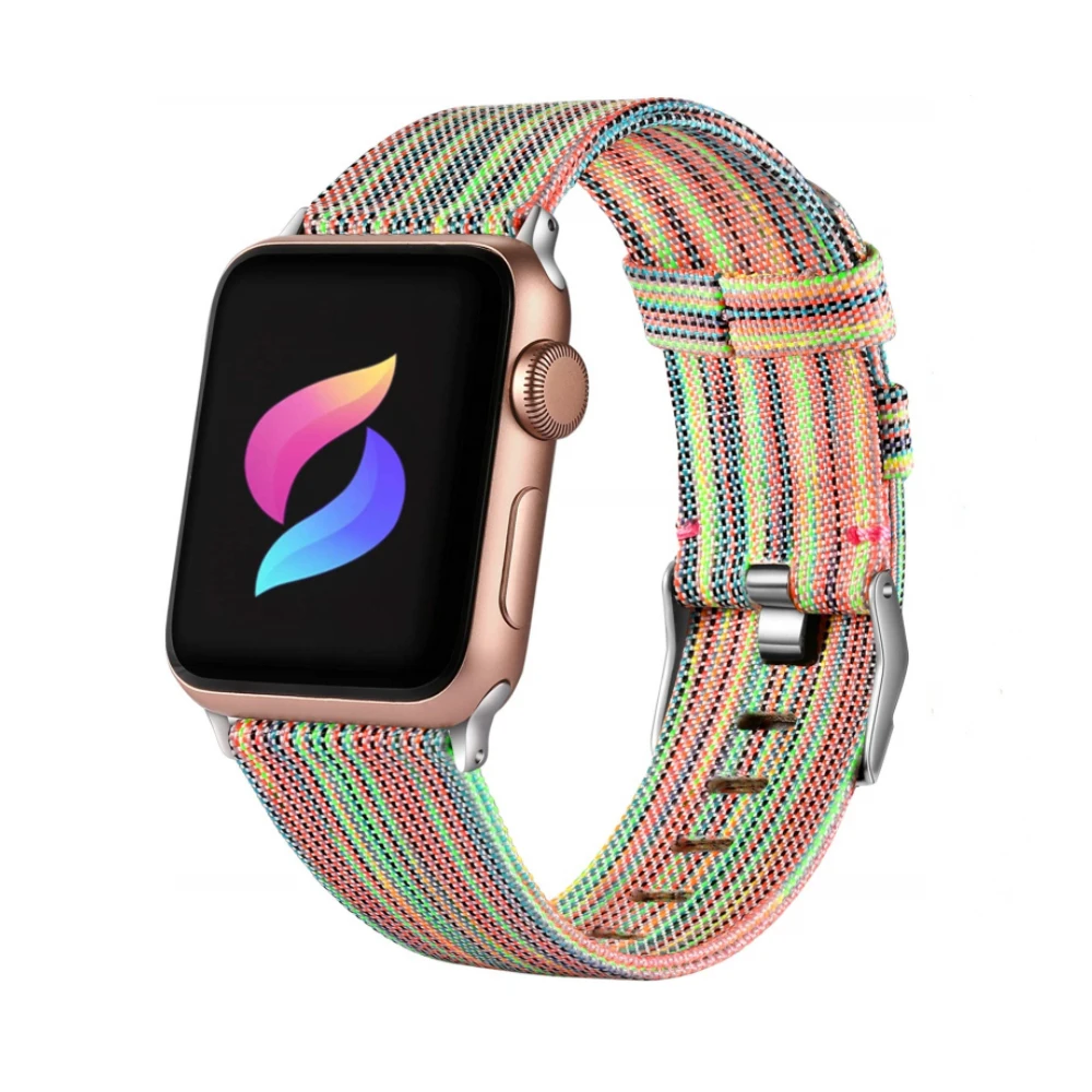 

Pride rainbow nylon Watchband strap for apple smart watch canvas band for iwatch 4 3/2/1 38mm 40 42mm belt bracelet wristband