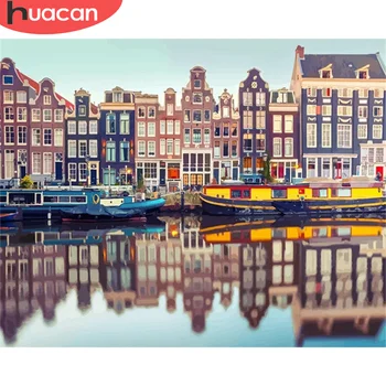 

HUACAN Paint By Number City Drawing On Canvas HandPainted Painting Art Gift DIY Pictures By Number Landscape Kits Home Decor