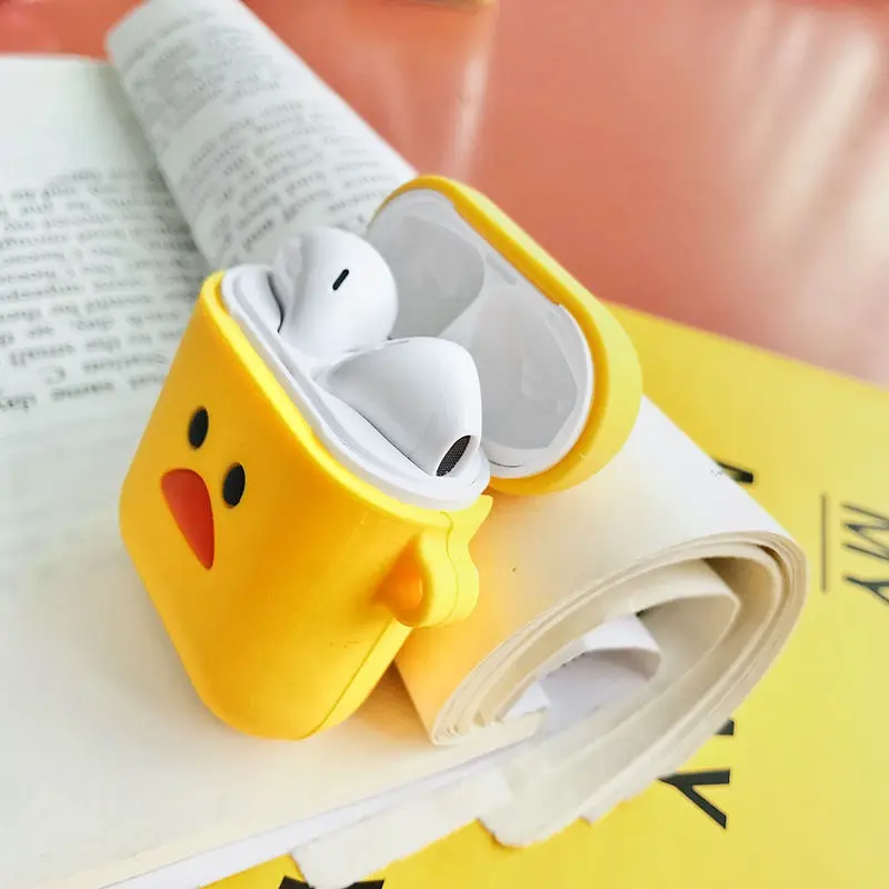 Привлекательный мягкий силиконовый чехол для Apple Airpods зарядная коробка Забавный бурый медведь чехол для наушников AirPods Мультфильм защитный чехол