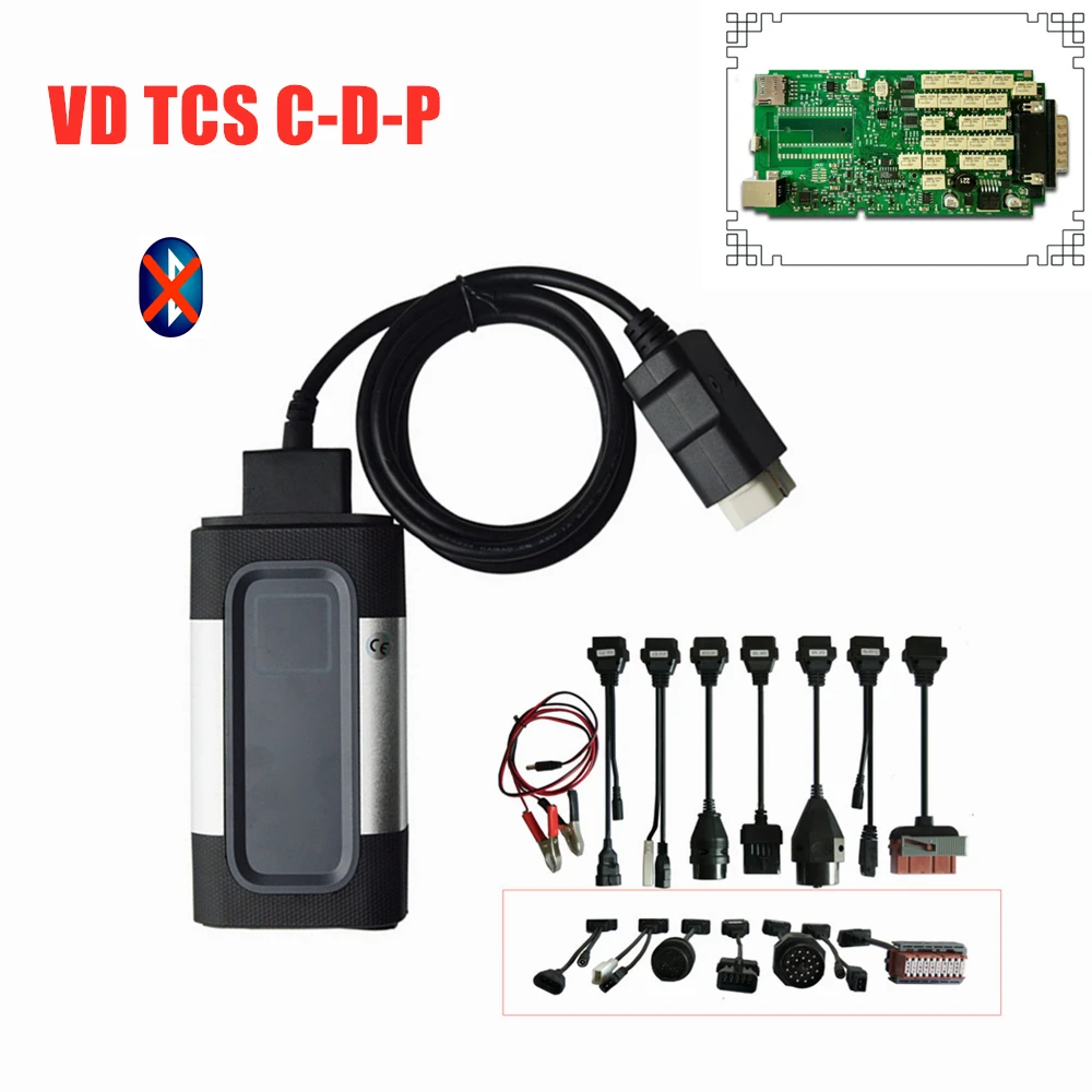 DHL+ W-O-W C-D-P Snooper с Bluetooth одиночный pcb V5.008 R2 сканер vd ds150e c-d-p для delphis obd автомобили Грузовики+ 8 шт. автомобильные кабели - Color: without bluetooth