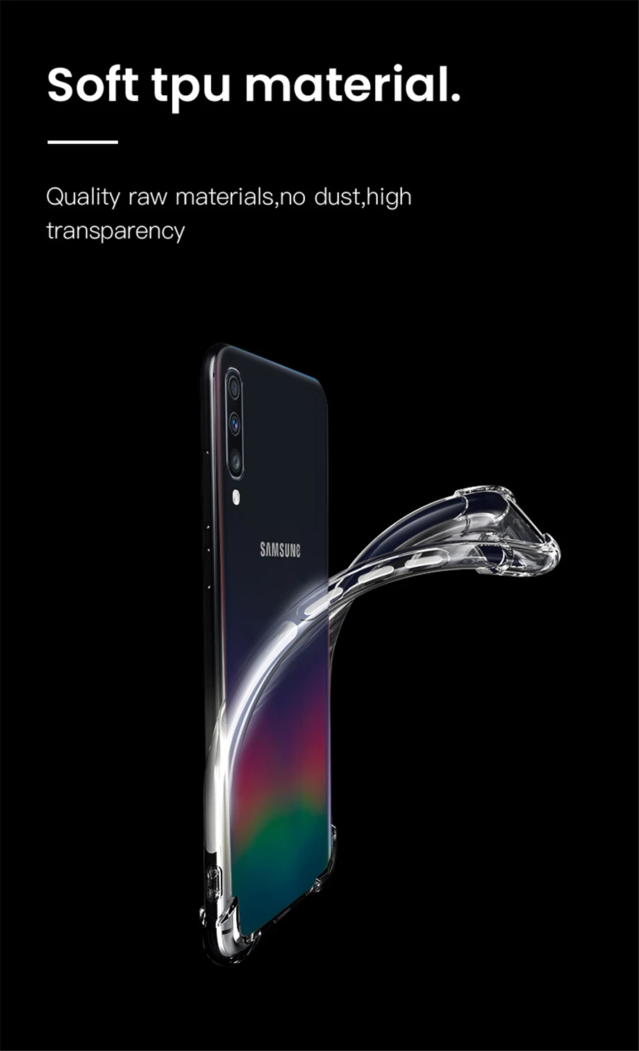 Ударопрочный чехол для samsung Galaxy A50 A70 A40 A30 A20 A10 A60 A90 A80 M20 M30 чехол силиконовый мягкий ТПУ прозрачный задняя крышка