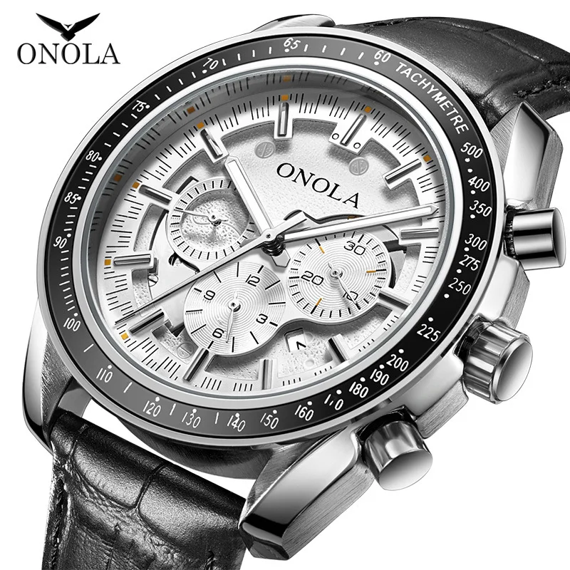 

Top Brand Business Casual Automatic Multi-function Mechanical Watch Men's Leather Belt Luminous Waterproof Men's Watch