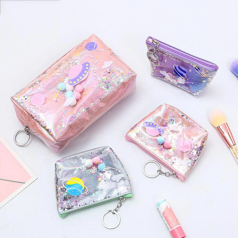 Star Pencil Case Glitter Large Capacity Pencilcase Pen Makeup Case Supplies Pencil Bag School Box Pouch Stationery pencil cases