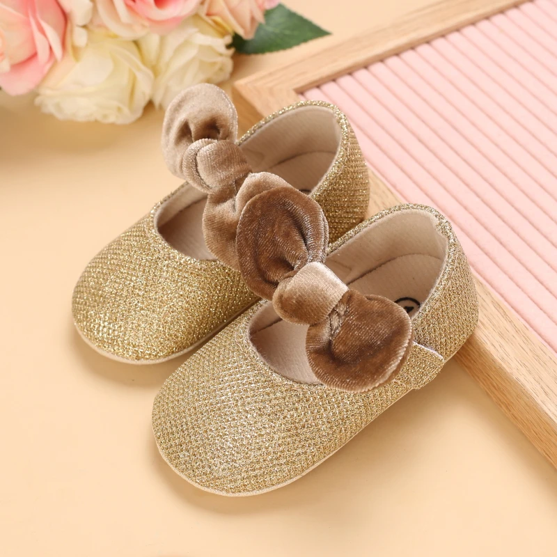 Infant Newborn Baby Girls Princess Non-Slip Floral Border Shoes Toddler Baby Soft PU Leather Prewalker Shoes Solid First Walkers
