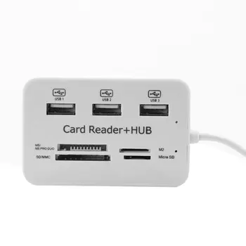 

3in 1 Mini Card Reader USB Hub Combo2.0 High Speed Multi USB 2.0 Hub USB Splitter Portable All In One For SD/MMC/M2