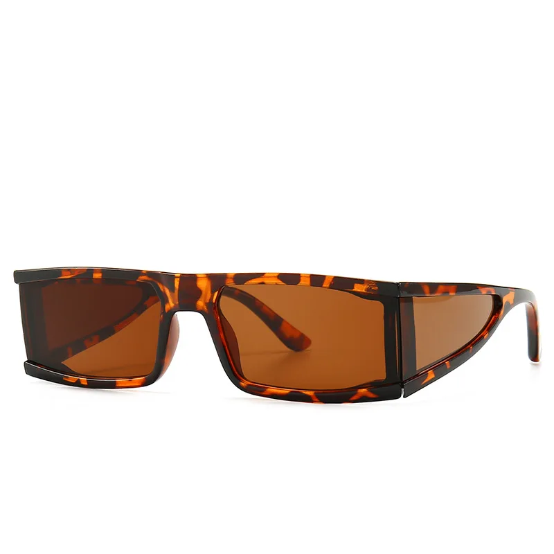 46198 большие индивидуальные прямоугольные солнцезащитные очки для мужчин и женщин модные UV400 очки - Цвет линз: C4 leopard tea