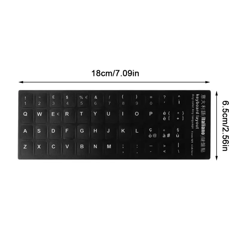 Durable Russian/French/Spanish/Japanese/German/Arabic/Korean/Italian Keyboard Language Sticker Black Background with White for-5