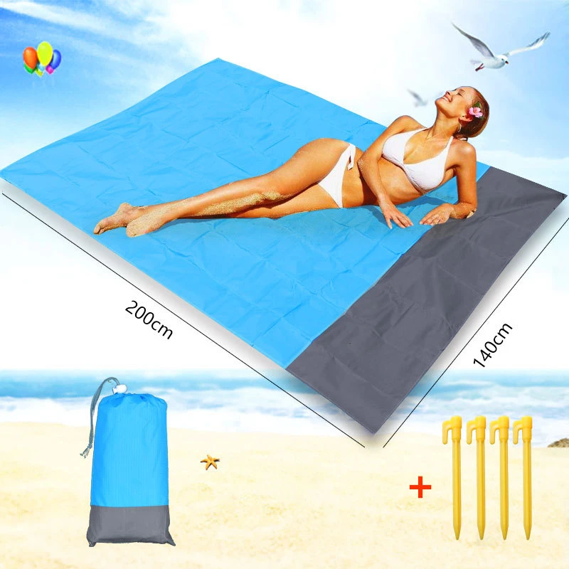 Manta de playa de arena de bolsillo, toalla portátil antiarena, manta de playa, esterilla de viaje impermeable para Picnic al aire libre