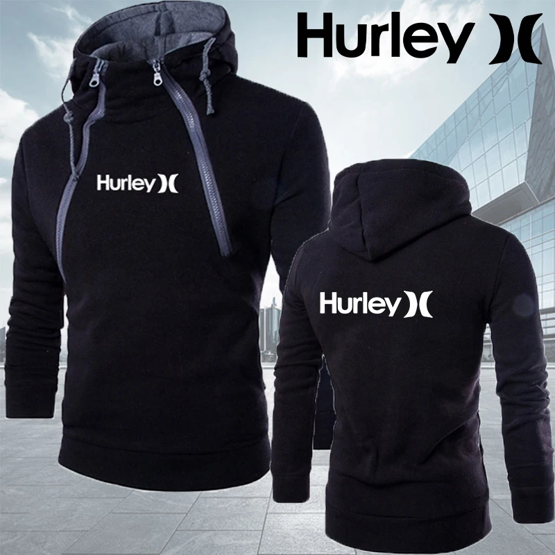 Мужская толстовка с принтом Hurley новая осенняя однотонная ветрозащитная