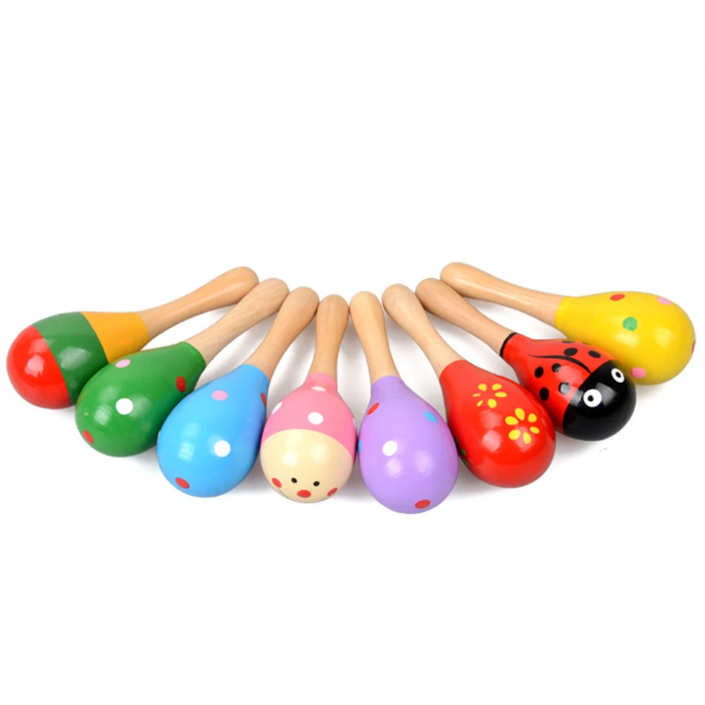 Деревянный цветной песок молоток ручные кольца maraca обучающая Детская Игрушка отлично подходит для детей, чтобы развить чувство ритма