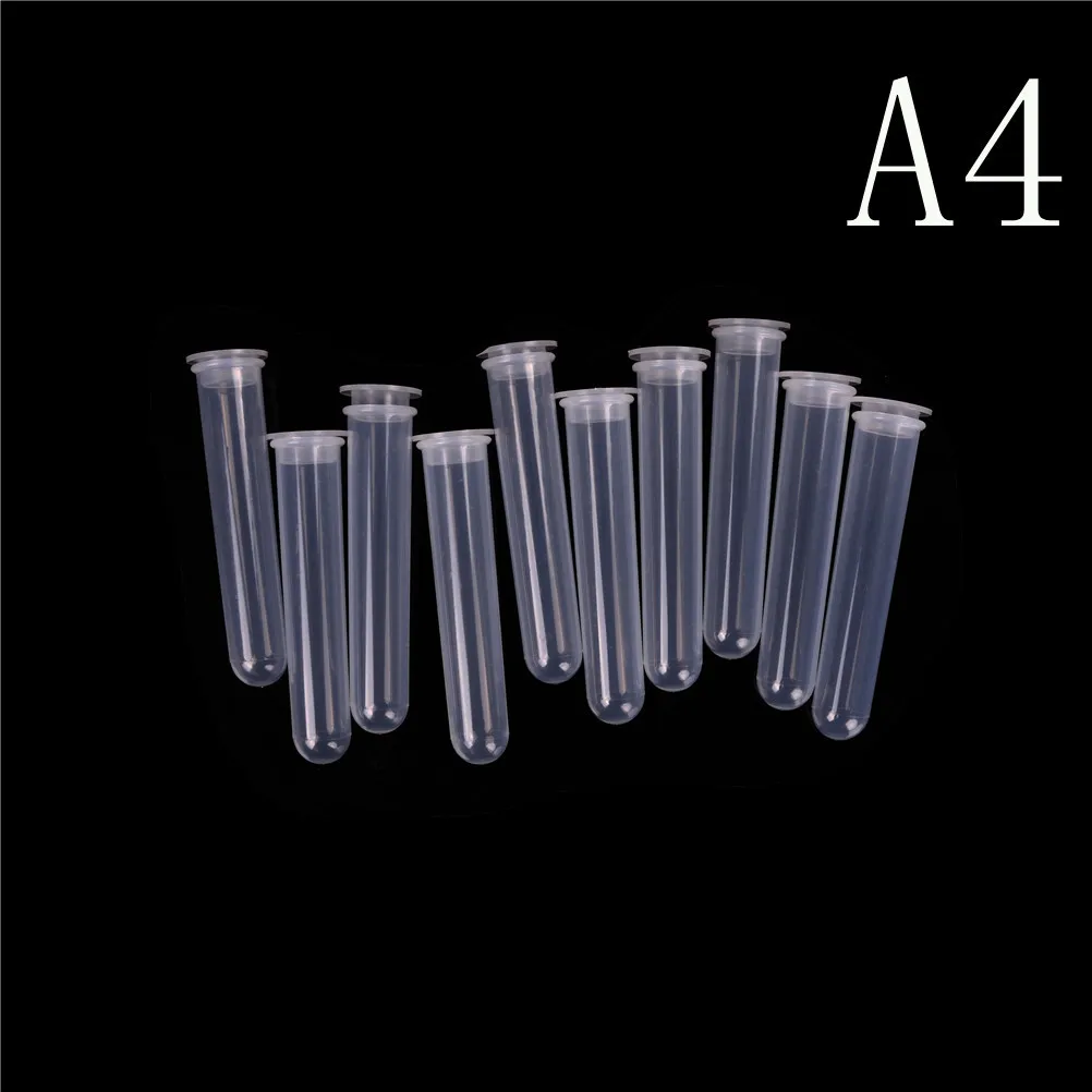 Plastic Test Tubes 10pcs 50Ml Plastic Centrifuge Lab Test Tube Pipe Vial Container With Round Bottom