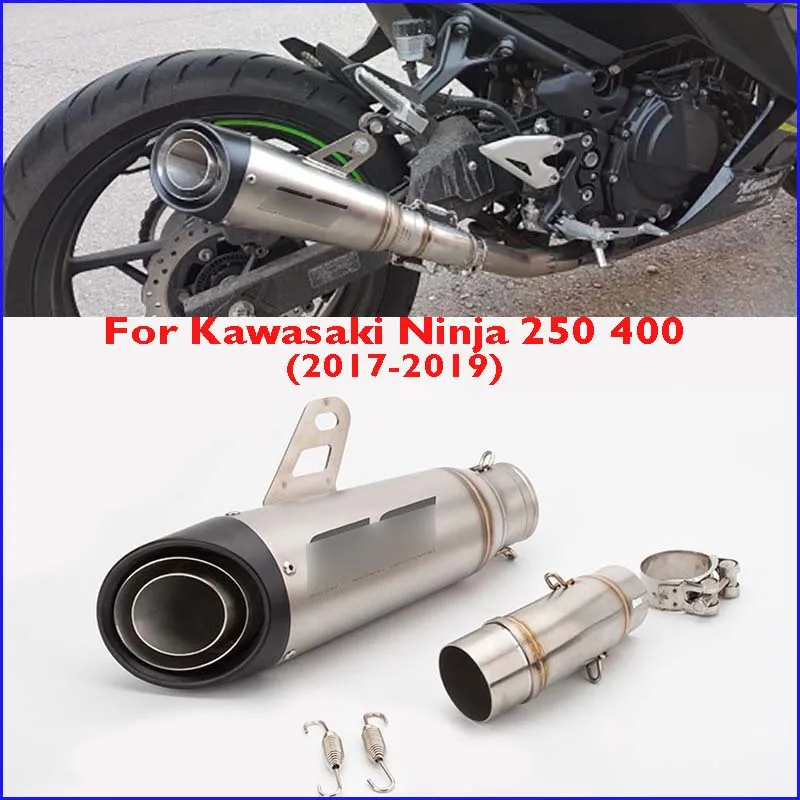 

Motorcycle Exhaust Pipe Muffler Silencer Tip Tail Connection Tube Mid Link Pipe for Kawasaki Ninja 400 Ninja 250 2017 2018 2019