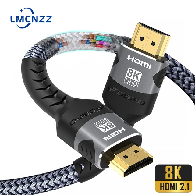 Cable HDMI de 8K, 48Gbps 6. Cord-4K trenzada HDMI de Ultra alta