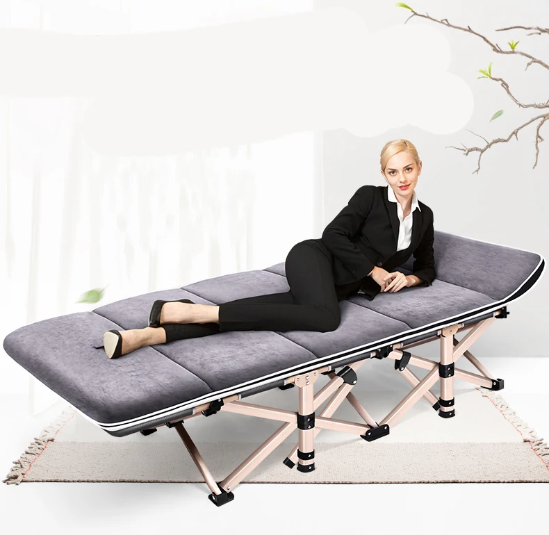 

Folding Bed Single Bed Home Simple Nap Bed Office Adult Marching Recliner Nap Bed Portable