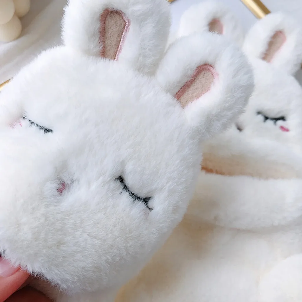 Милые пушистые зимние перчатки Серые спящие кролики съемные Варежки женские животные принты Полиэстер перчатки для детей femme# Y2