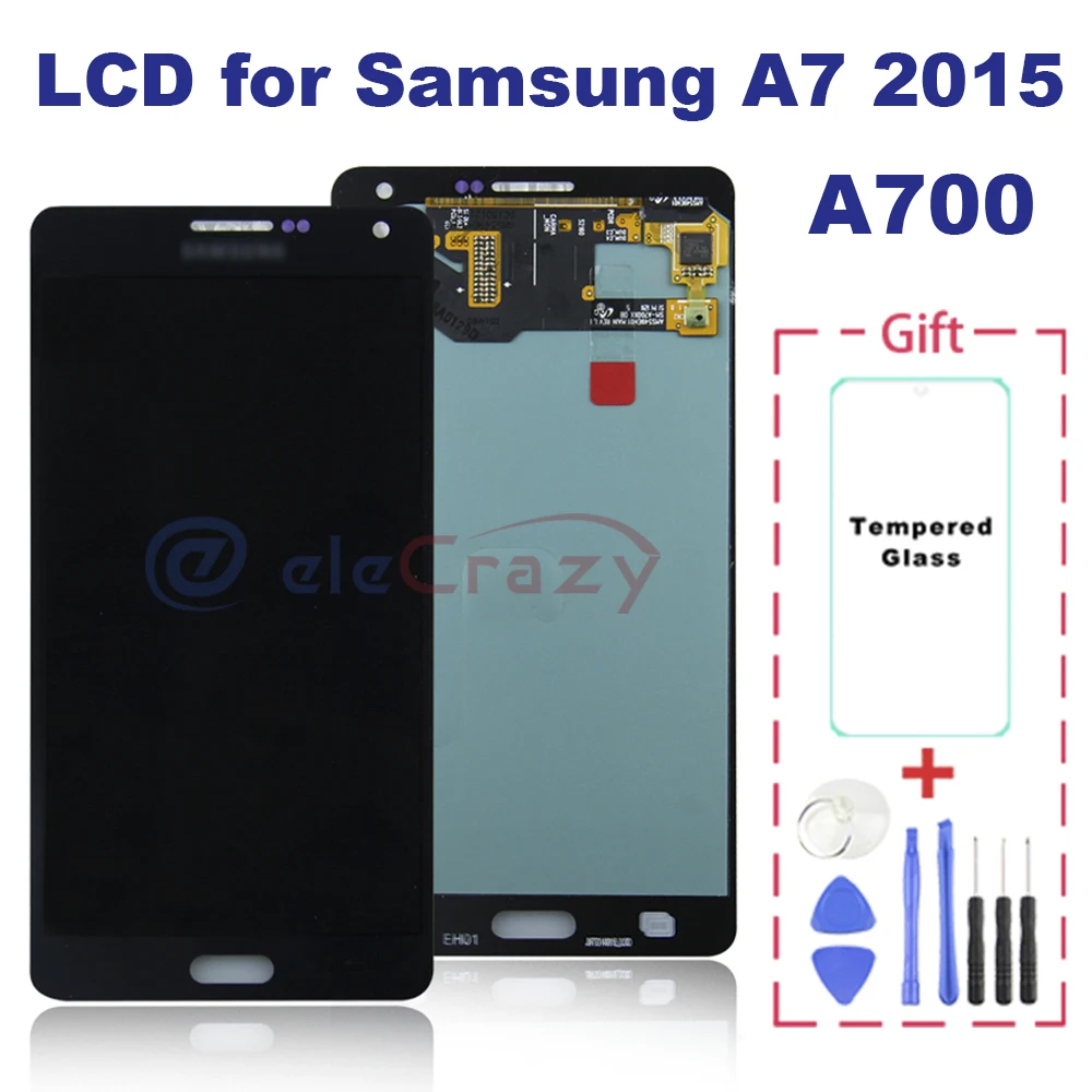 ЖК-дисплей для Samsung Galaxy A7 2015 A700 A700F A700FD A7000 A7009 сенсорный экран дигитайзер в сборе