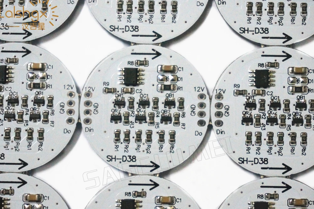 9 шт./лот 12В WS2811IC PCB 38 мм Диаметр D38 6 светодиодов 5050 SMD Светодиодная плата пикселей