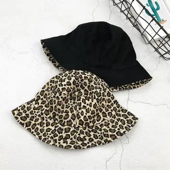 

Unisex Two-Sided Reversible Bucket Hat Contrast Colorful Leopard Fisherman Cap