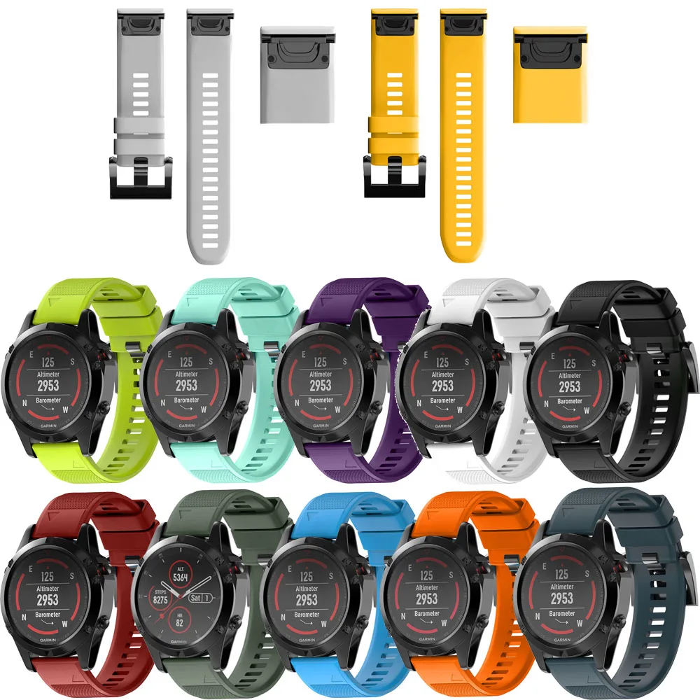 

26 22 20MM Watchband for Garmin Fenix 5 5X 5S 3 3 HR for Fenix 6X 6 6S Pro Watch Quick Release Silicone Easyfit Wrist Band Strap