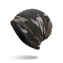 Зимняя теплая камуфляжная шапка унисекс Спорт на открытом воздухе теплые уши толстые плюшевые Лыжные шапки бини тактическая флисовая шапка с черепом для мужчин и женщин
