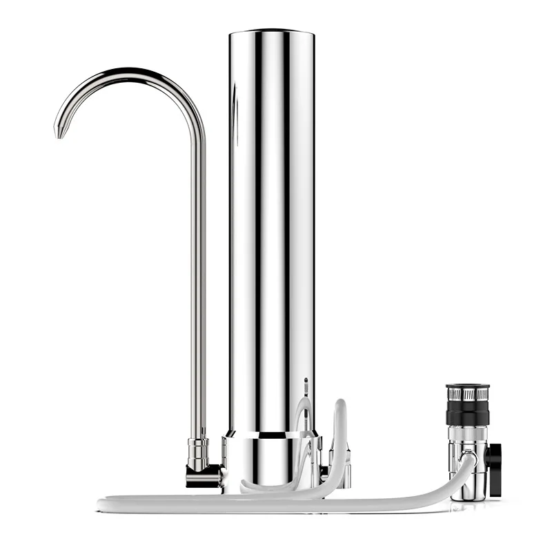  Water Filter Desktop Stainless Steel Water Purifier Faucet Healthy Ceramic Cartridge Kitchen Water  - 4000097333991