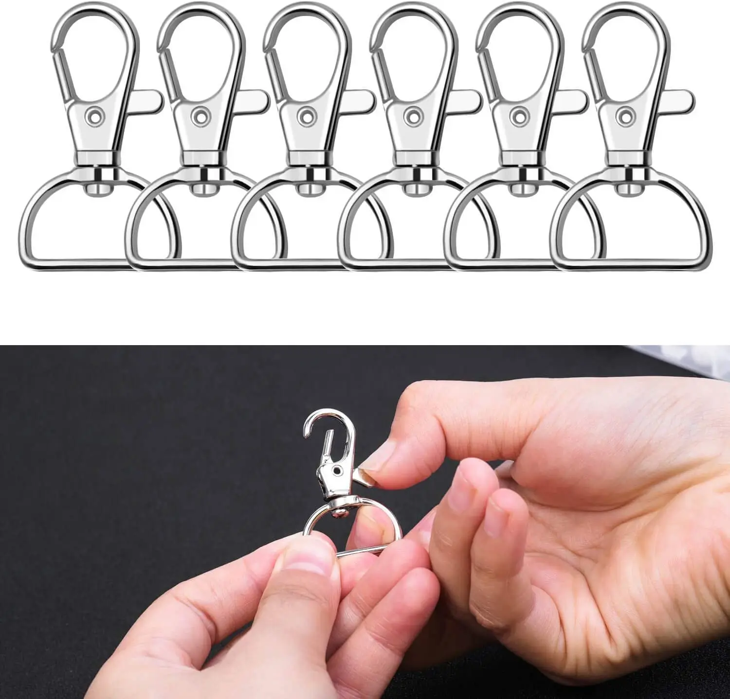 Key Chain Swivel Hooks, Anezus 100pcs Keychain Hardware Metal Swivel Snap  Hook Lanyard Clips Hooks with Keychain Rings for Keych