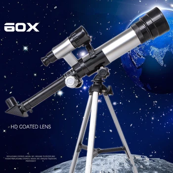 

Outdoor Astronomical Telescope Monocular 60X With Tripod Portable Children Toy Travel Spotting Space Observation Scope Kids Gift