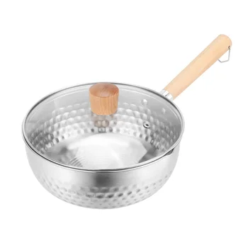 

Stainless Steel Cooking Pot with Lid Multifunctional Milk Pot Non-stick Soup Pot Noodle Pot (18CM)