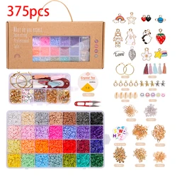 Juego de juguetes educativos para bebé, juego de 28 colores de polímero de cerámica suave, acrílico, collar, pulsera, cuentas, colgante, adornos del alfabeto DIY