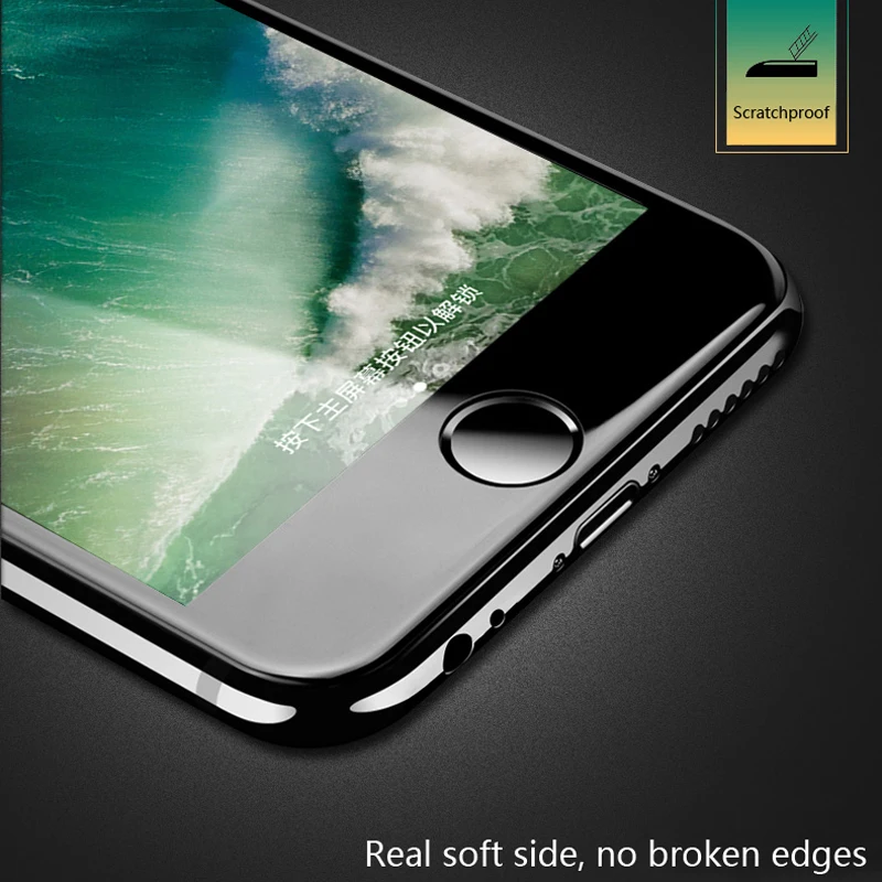 100D изогнутое полное покрытие из закаленного стекла на iPhone 6 6S 7 8 Plus XS Max XR X защитная пленка для стекла