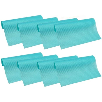 

8 Pcs Refrigerator Mats,Plastic Non Self-Adhesive EVA Shelf Liners Refrigerator Liners Fridge Mats Drawer Table Placemat