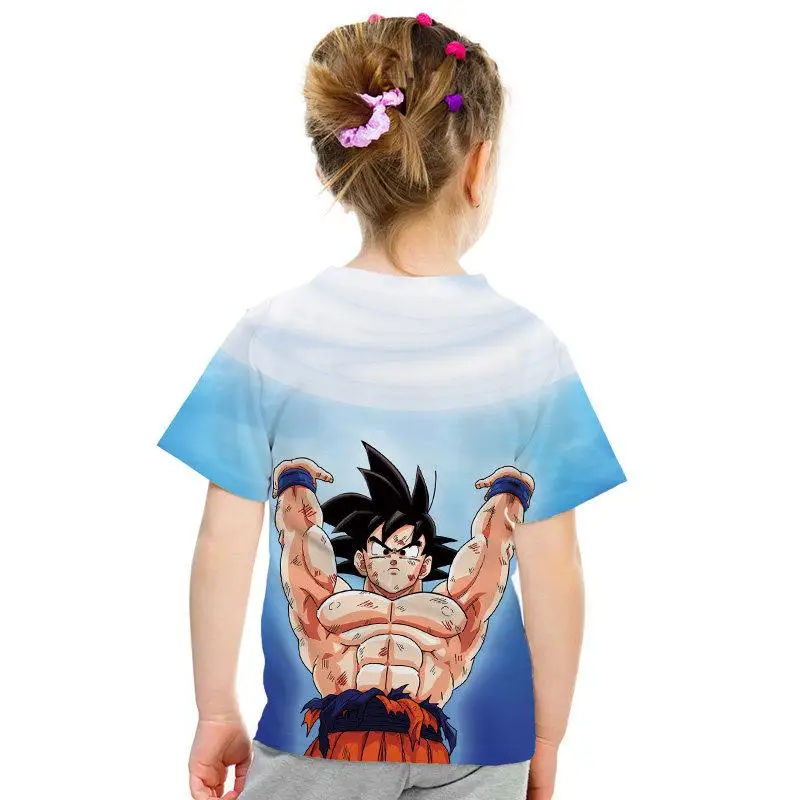 Детская футболка с изображением дракона и шарика Z goku Saiyan, Детская футболка с 3D-принтом, Детская футболка, модная футболка для мужчин и девочек