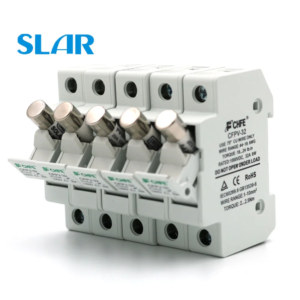 5PCS 10*38mm 1000V DC Parallel Fuse Holder High Voltage Solar PV