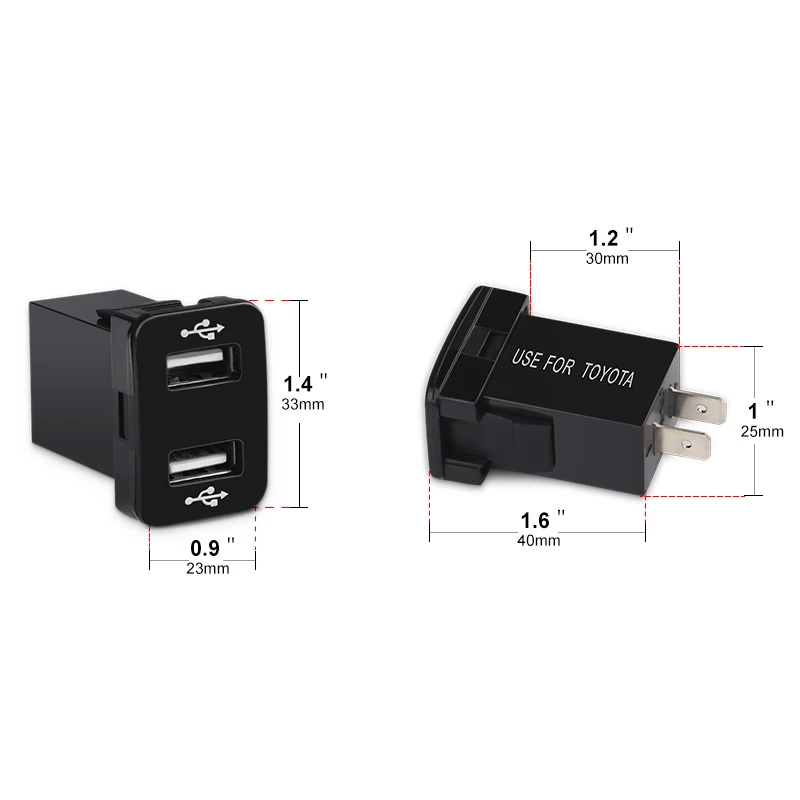 Автомобильное зарядное устройство с двумя USB портами 5 В а + А|Кабели адаптеры и