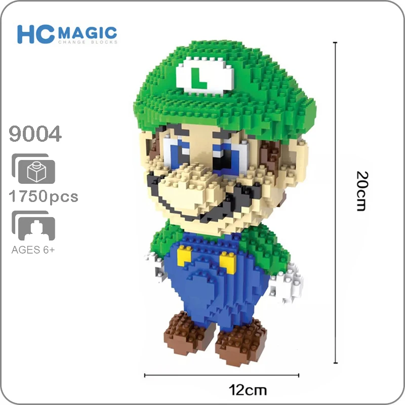 HC 9004 игра Super Mario Luigi зеленая фигурка 3D модель 1750 шт. DIY Мини алмазное здание