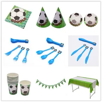 

Football Pattern Children Birthday Festival Atmosphere Party Series Cartoon Pattern Party Suit Football