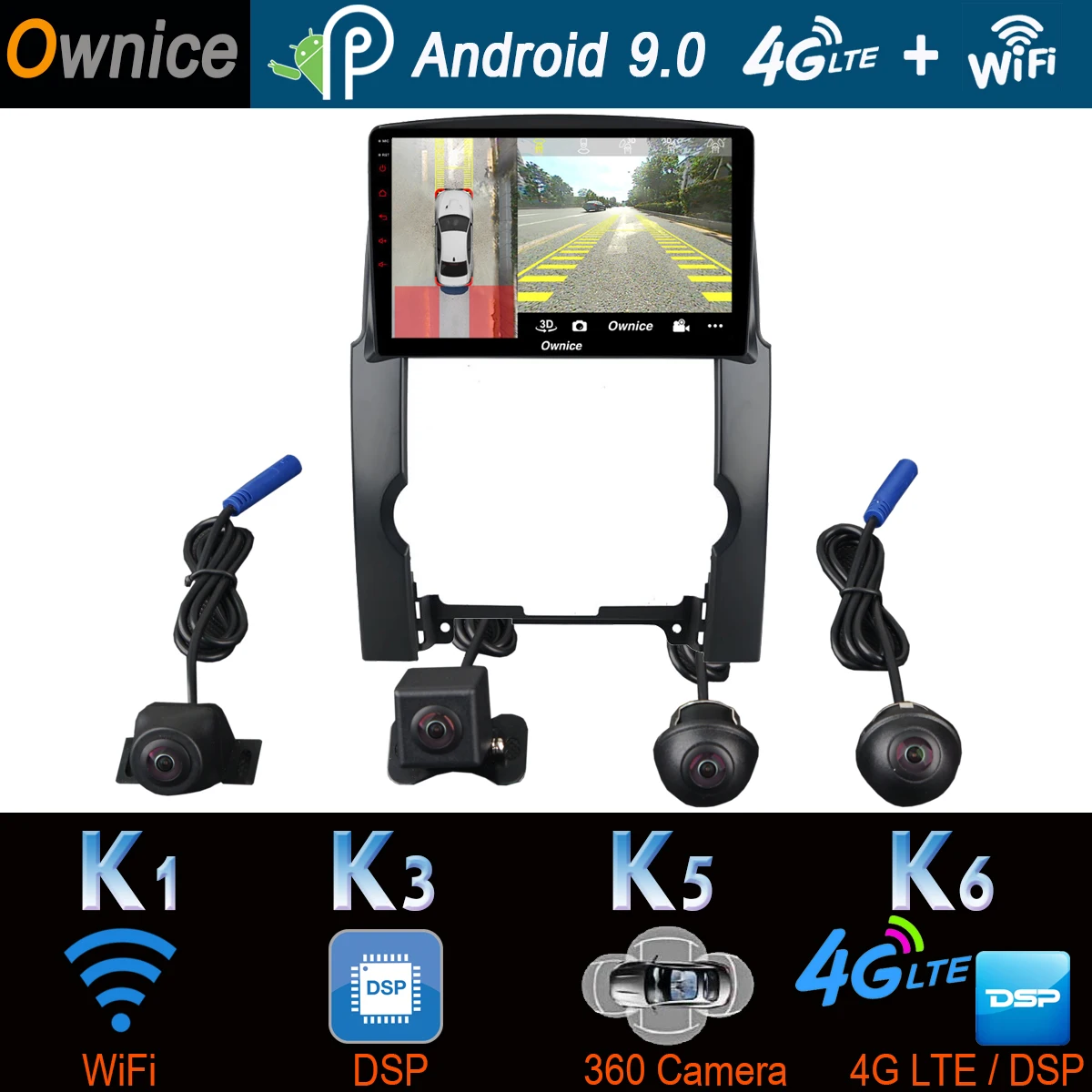 

360° Camera 4G LTE Android 9.0 8Core 4G+64G SPDIF DSP CarPlay Car Multimedia GPS Radio for KIA Sorento 2009 2010 2011 2012 2013