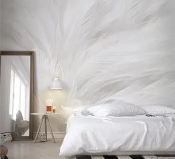 

Nordic feather wallpaper living/dining room Decorative paintings TV background wallpaper mural personality creative bedroom wall