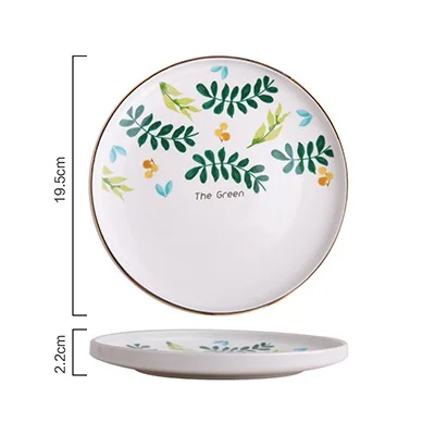 Нордический Творческий листовой керамический Обеденный набор, круглые Тарелки и блюда, обеденные тарелки, посуда, чаша для завтрака, товары для дома, кухни - Цвет: White Plate