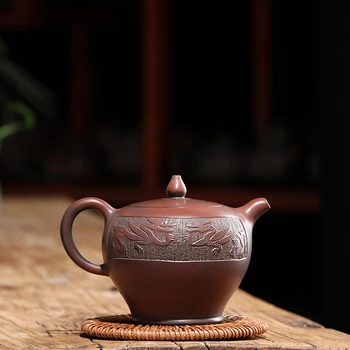 

Hot Sale Purple Tea pot Capacity 380ml nixing pottery Ceramic Teacups Kung Fu Porcelain Gift for Dragon and Dragon pot 1pc