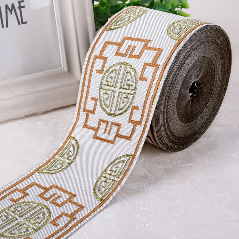 

9CM Wide Jacquard Ribbon Lace Trim Woven Ribbon For Sewing Accessories DIY Laces For Garment Curtain Accessories Decor