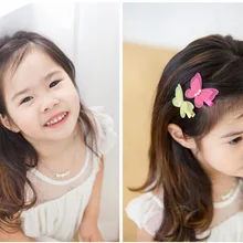 Корейский стиль Милая жемчужная пряжа качество бабочка детские заколки не повреждает волосы маленькая девочка аксессуары для волос бинарный магазин