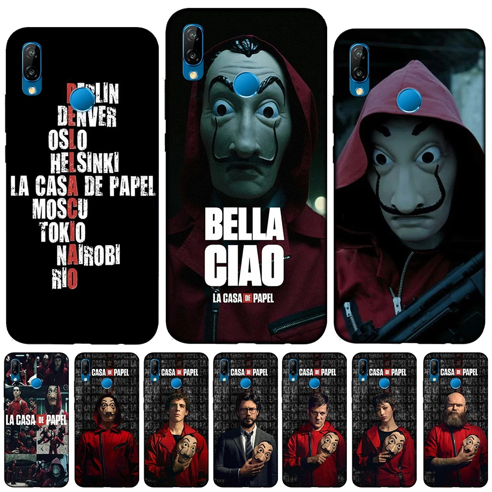 Мягкий черный чехол из ТПУ LA CASA DE PAPEL для испанского ТВ Huawei P40 Lite E P10 P20 P30 Pro Y9 P8